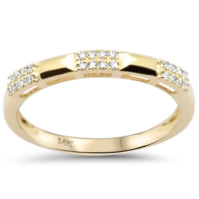 .10ct G SI 14K Yellow Gold Diamond Studded Band Ring Size 6.5