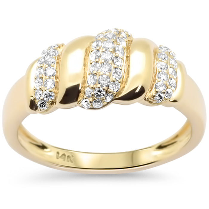 SPECIAL!.31ct G SI 14K Yellow Gold Diamond Dome Italian Design Ring Band Size 6.5