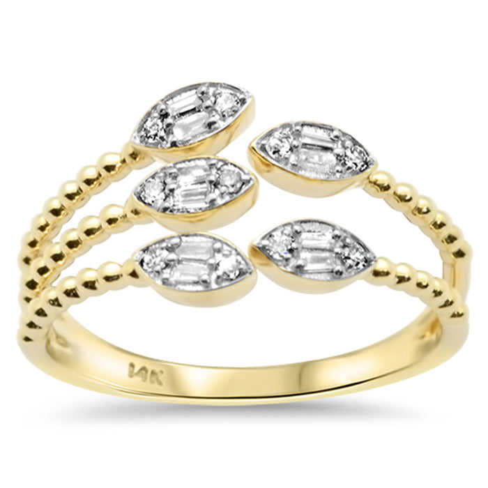 SPECIAL! .14ct G SI 14K Yellow Gold Wrap Around Style Round Diamond Band Ring Size 6.5