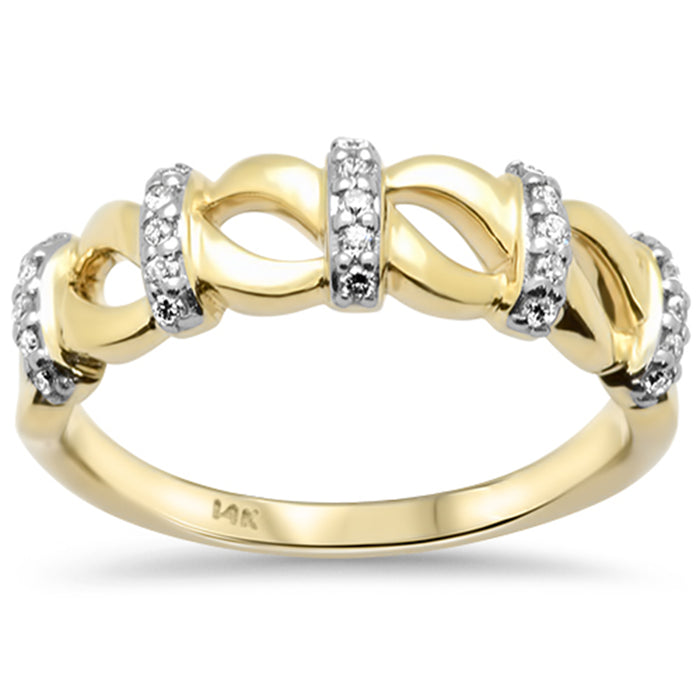 SPECIAL! .14ct G SI 14K Yellow Gold Unique Round Diamond Band Ring Size 6.5