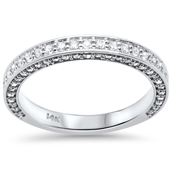SPECIAL!.60ct G SI 14K White Gold Round Diamond Wedding Band Ring Size 6.5