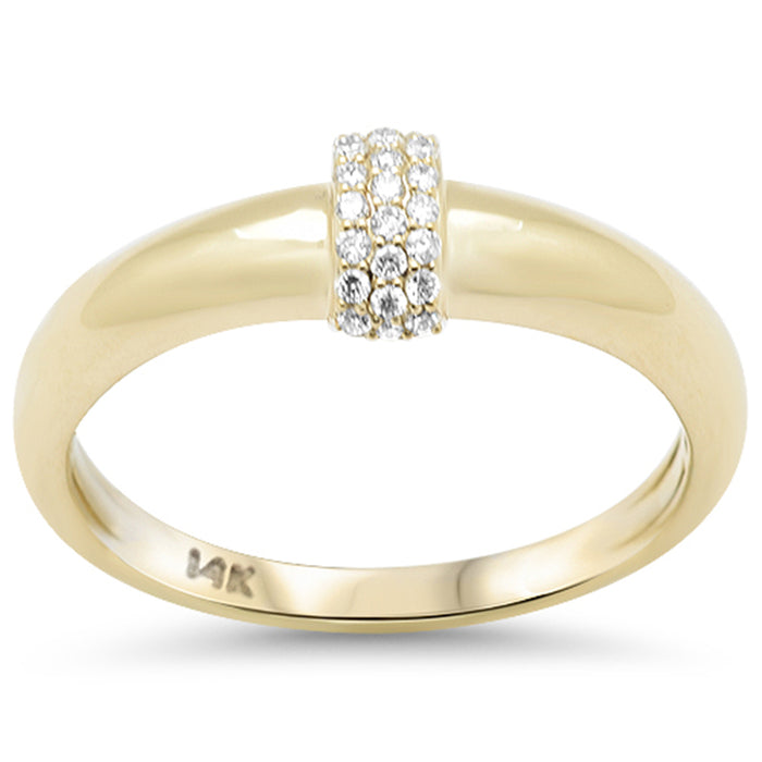 SPECIAL! .10ct G SI 14K Yellow Gold Diamond Dome Style Modern Band Ring Size 6.5