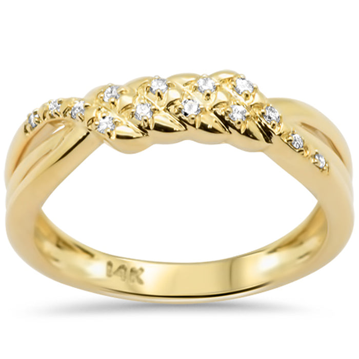 SPECIAL!.09ct G SI 14K Yellow Gold Diamond Twisted Band Ring Size 6.5