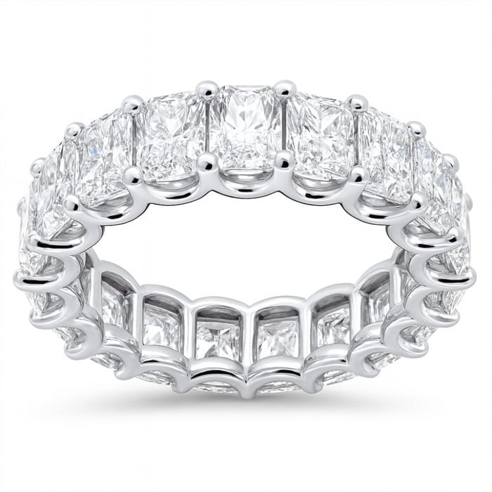 SPECIAL!5.52ct G SI 14K White Gold Radiant Cut Diamond Eternity Band Ring Size 6