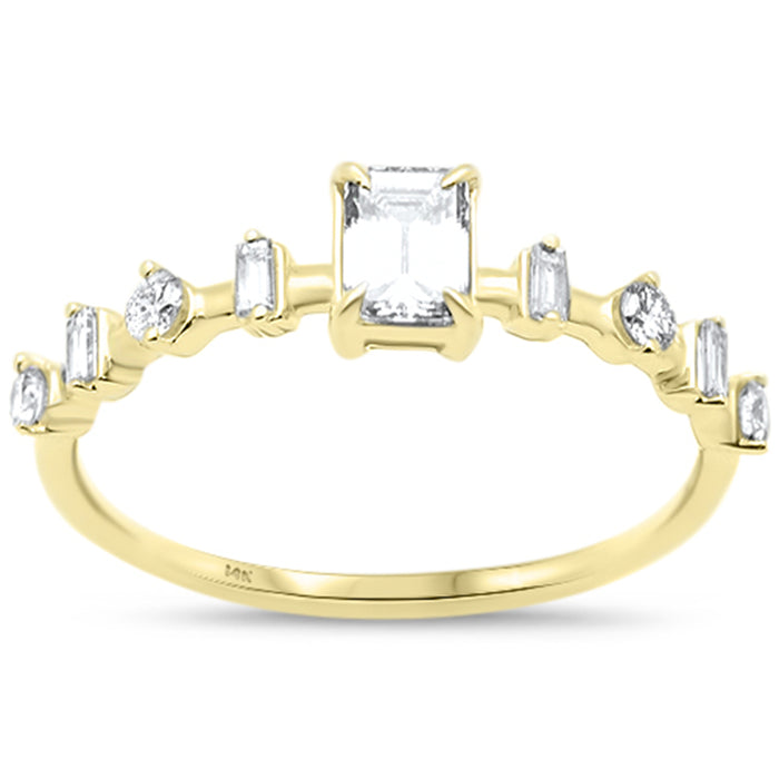 SPECIAL!.52ct G SI 14K Yellow Gold Emerald Cut Diamond Engagement Ring Size 6.5