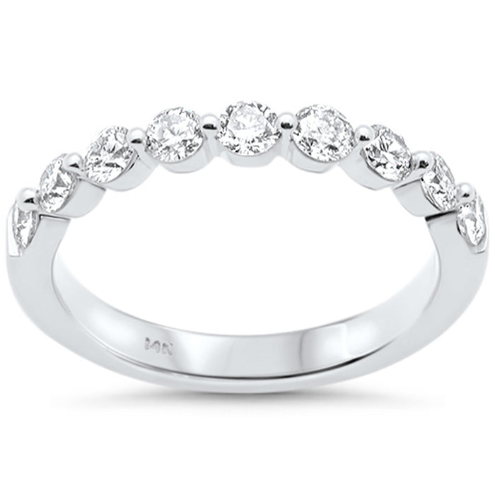 SPECIAL!.76ct G SI 14K White Gold Round Diamond Womens Band Ring Size 6.5