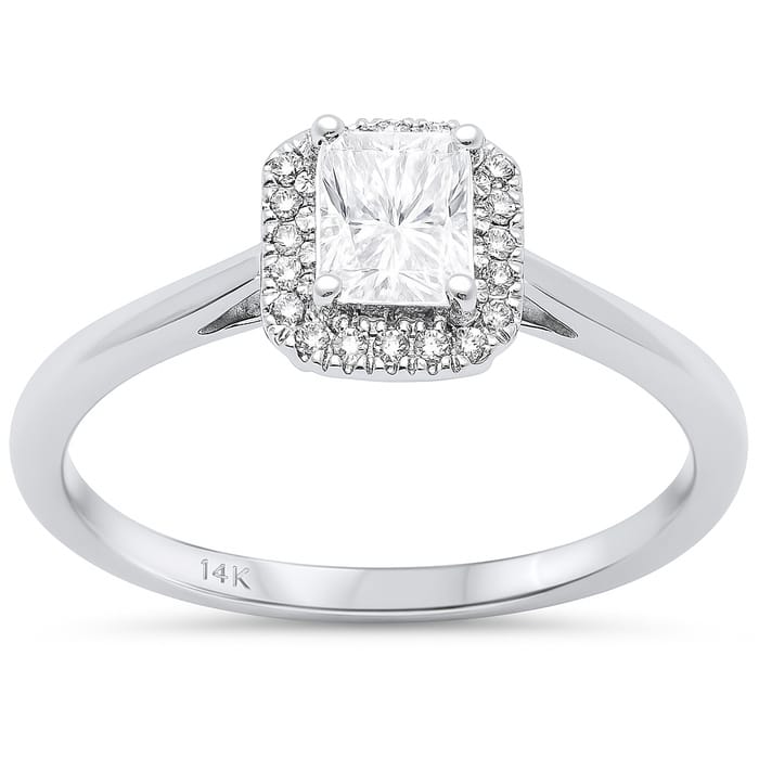 SPECIAL!.57ct G SI 14K White Gold Radiant Cut Diamond Engagement Ring Size 6.5