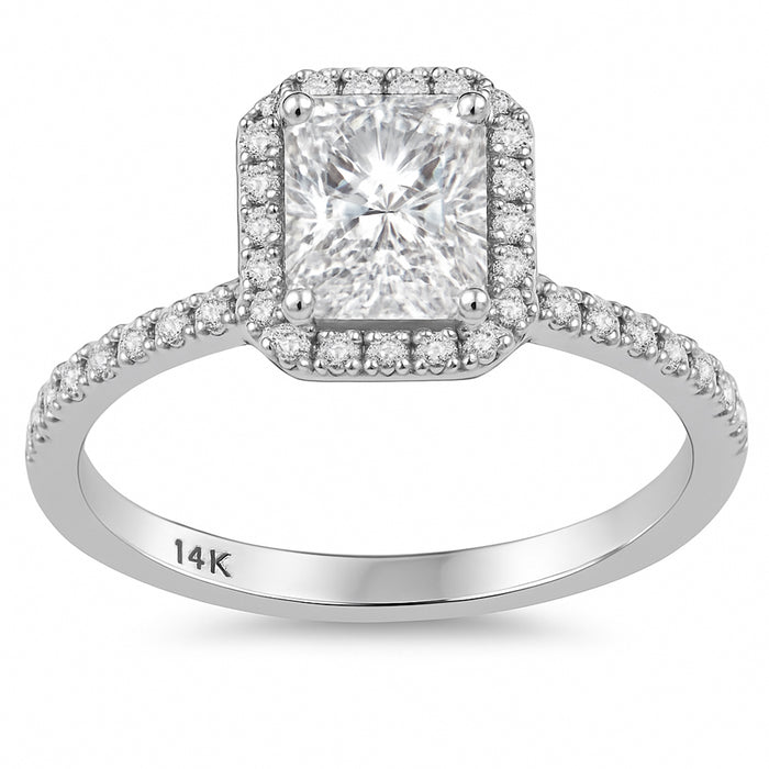 SPECIAL! 1.11ct G SI 14K White Gold Radiant Cut Diamond Engagement Ring Size 6.5