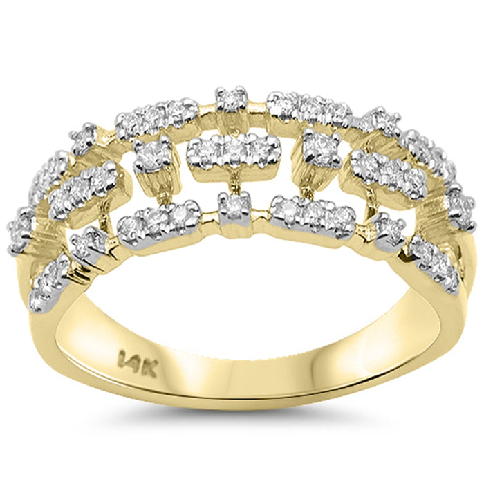 SPECIAL! .27ct G SI 14K Yellow Gold Diamond Modern Band Ring Size 6.5
