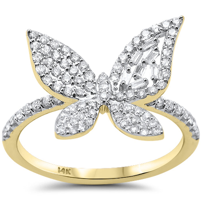 SPECIAL! .55ct G SI 14K Yellow Gold Diamond Butterfly Ring Size 6.5
