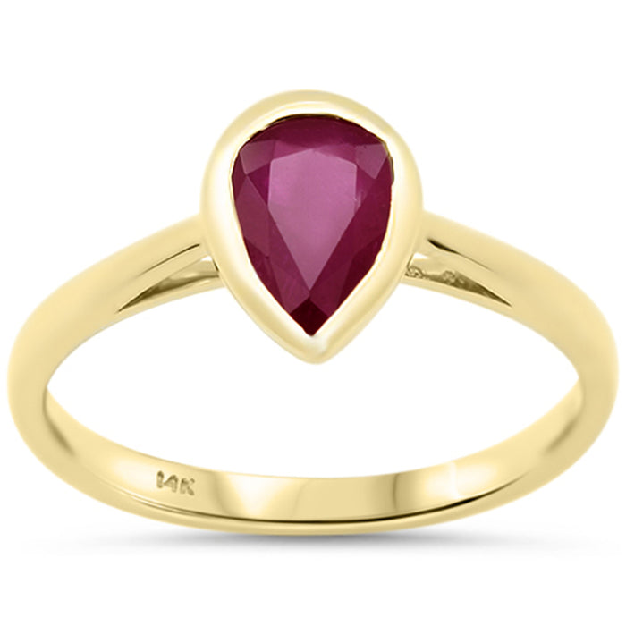 SPECIAL! 1.34ct G SI 14K Yellow Gold Bezel Set Ruby Gemstone Ring Size 6.5