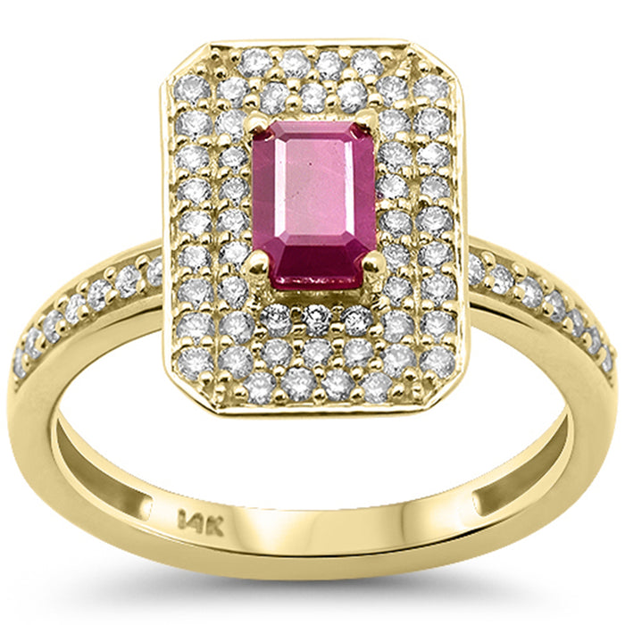 SPECIAL! 1.32ct G SI 14K Yellow Gold Diamond & Ruby Gemstone Ring Size 6.5