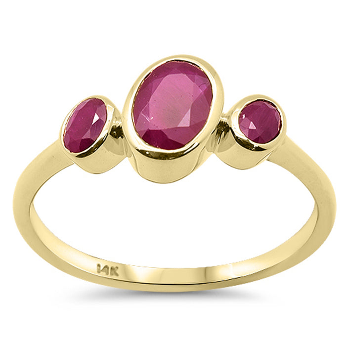 SPECIAL! 1.41ct G SI 14K Yellow Gold Oval Ruby Gemstone Ring Size 6.5