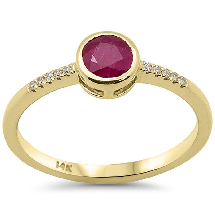 SPECIAL! .63ct G SI 14K Yellow Gold Diamond & Ruby Gemstone Ring Size 6.5