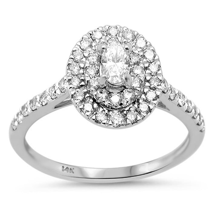 SPECIAL! .76ct G SI 14K White Gold Diamond Oval Shape Diamond Engagment Ring Size 6.5