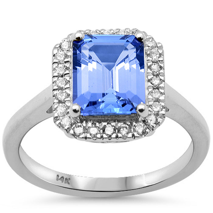 SPECIAL! 2.99ct G SI 14K White Gold Diamond & Tanzanite Gemstone Ring Size 6.5