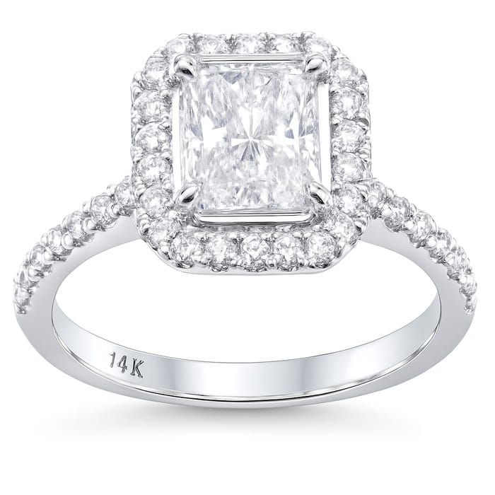 SPECIAL! 1.40ct G SI 14K White Gold Diamond Radiant Diamond Engagement Ring Size 6.5