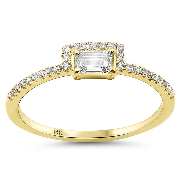 SPECIAL! .38ct G SI 14K Yellow Gold Emerald Cut Diamond Band Ring Size 6.5