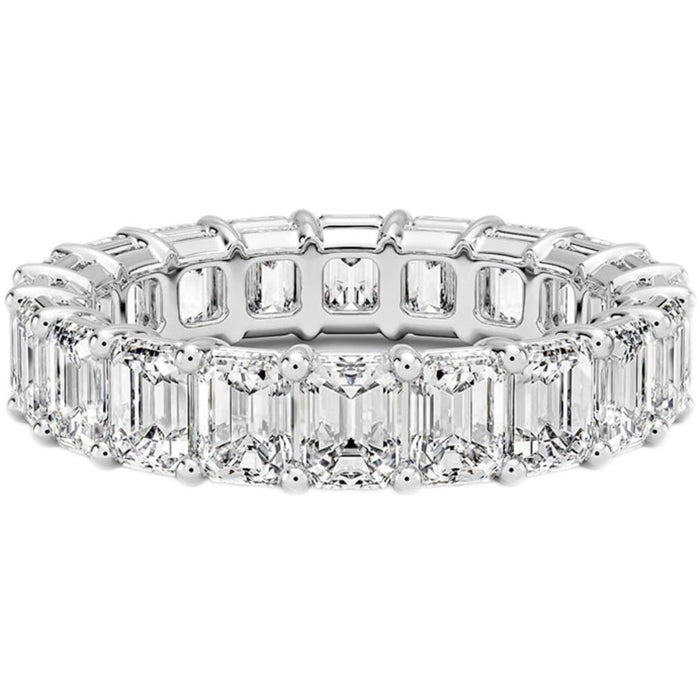 SPECIAL! 4.30ct G SI 14K White Gold Emerald Cut Diamond Eternity Ring Size 6.5