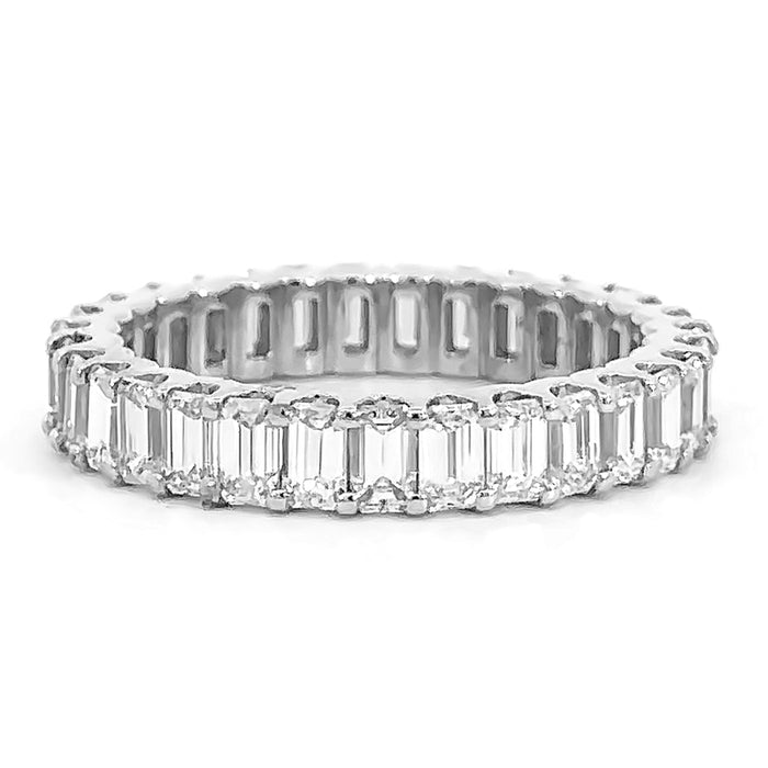 SPECIAL! 2.45ct G SI 14K White Gold Emerald Cut Diamond Eternity Ring Size 6.5