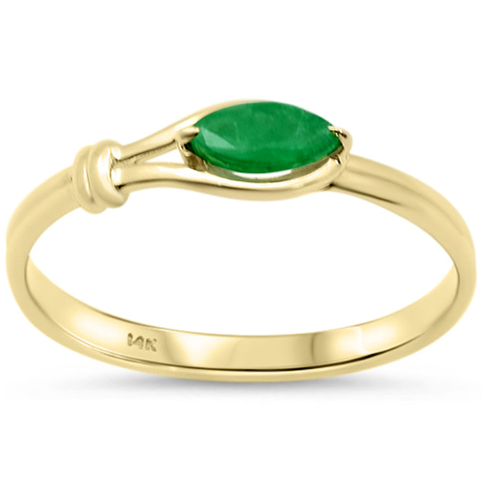 SPECIAL! .27ct G SI 14K Yellow Gold Emerald Gemstone Ring Size 6.5