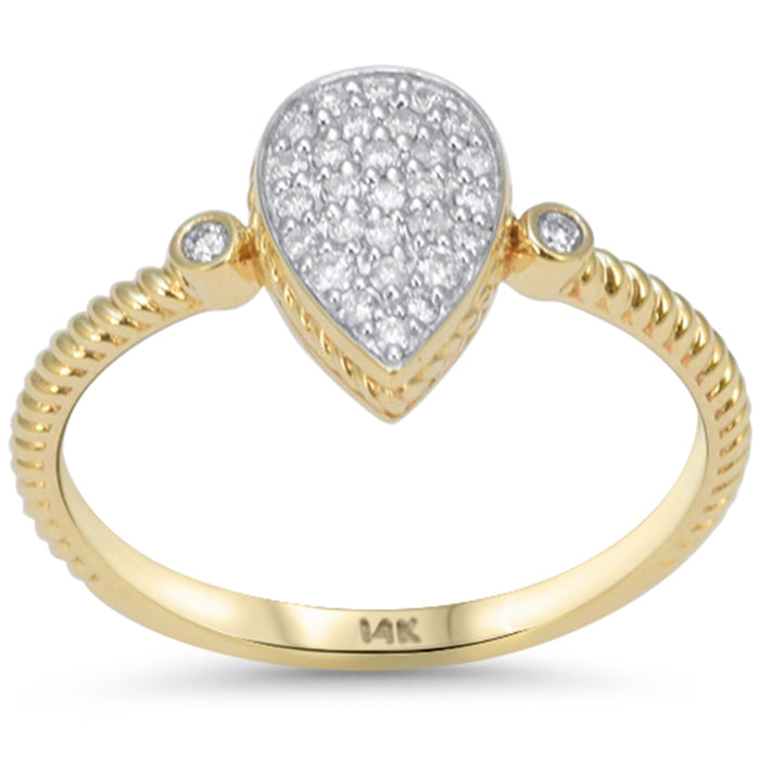 SPECIAL! .16ct G SI 14kt Yellow Gold Pear Shape Diamond Band Ring Size 6.5