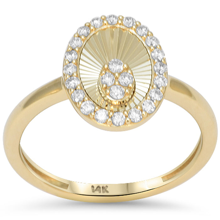 SPECIAL! .24ct G SI 14kt Yellow Gold Oval Shaped Diamond Disc Medallion Ring Size 6.5
