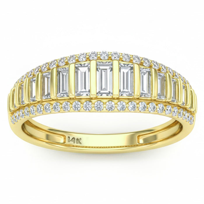 SPECIAL! .64ct G SI 14kt Yellow Gold Baguette Diamond Band Ring Size 6.5