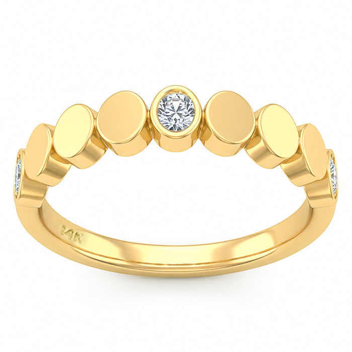 SPECIAL! .27ct G SI 14kt Yellow Gold Diamond Bezel Set Band Ring Size 6.5