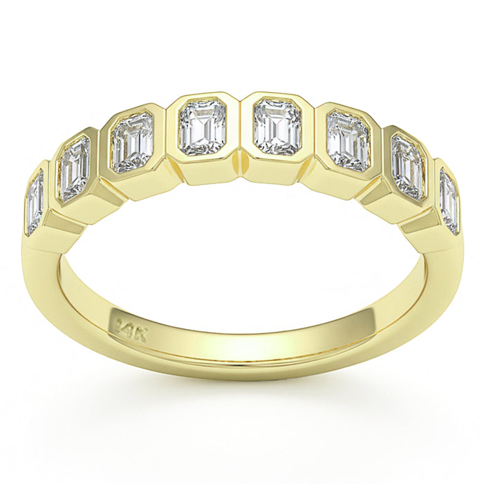 SPECIAL! 1.04ct G SI 14kt Yellow Gold Diamond Bezel Set Eternity Band Ring Size 6.5