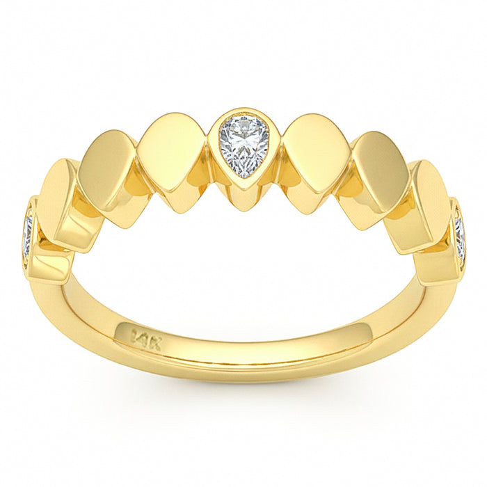 SPECIAL! .30ct G SI 14kt Yellow Gold Diamond Bezel Set Band Ring Size 6.5