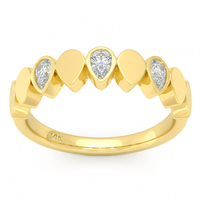 SPECIAL! .28ct G SI 14kt Yellow Gold Diamond Bezel Set Band Ring Size 7