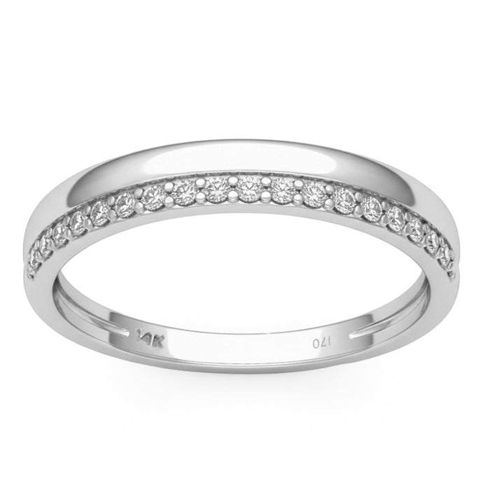 SPECIAL! .16ct G SI 14kt White Gold Round Diamond Band Ring Size 6.5