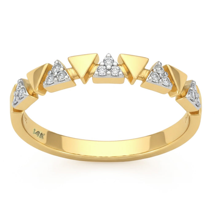 SPECIAL! .09ct G SI 14kt Yellow Gold Triangle Shape Diamond Band Ring Size 6.5