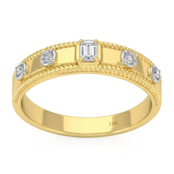 SPECIAL! .17ct G SI 14kt Yellow Gold Diamond Modern Band Ring Size 6.5