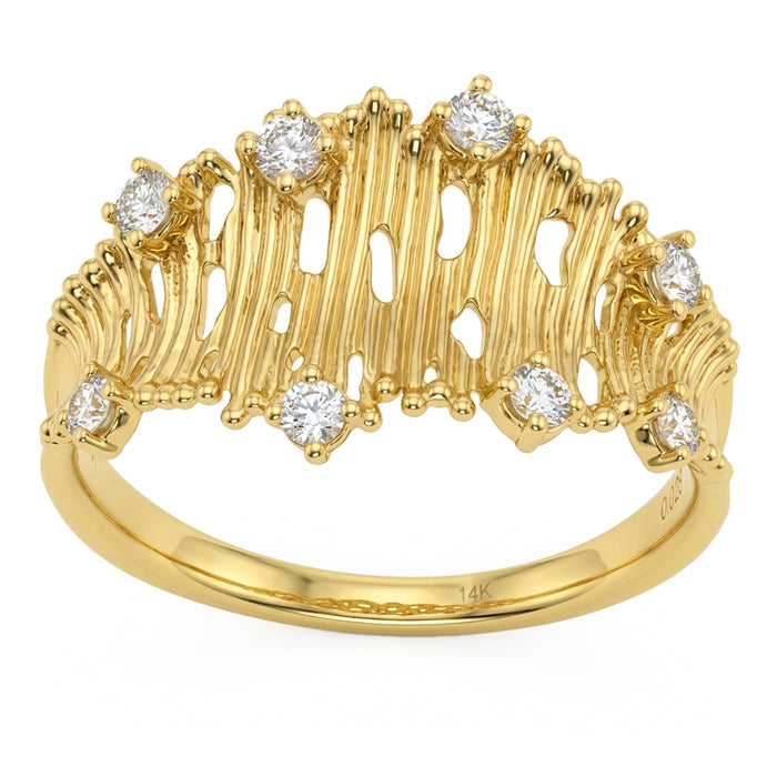 SPECIAL! .25ct G SI 14kt Yellow Gold Unique Art Deco Diamond Ring Size 6.5