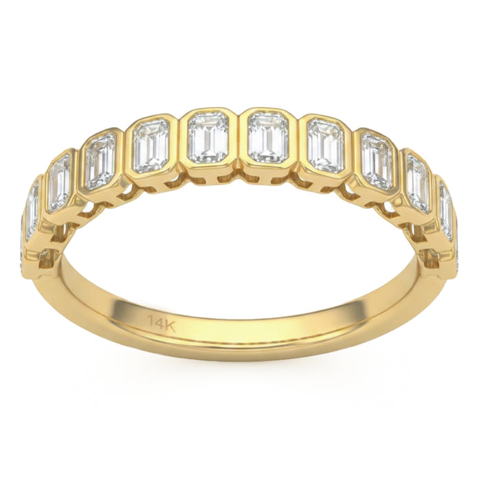 SPECIAL! .77ct G SI 14kt Yellow Gold Diamond Bezel Set Band Ring Size 6.5