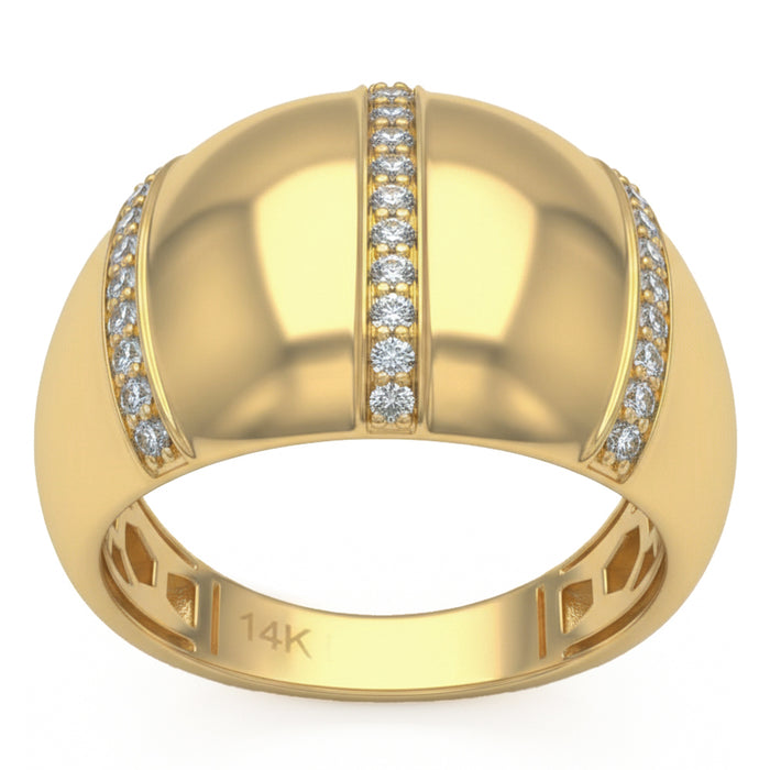 SPECIAL! .31ct G SI 14kt Yellow Gold Diamond Dome Band Ring Size 6.5
