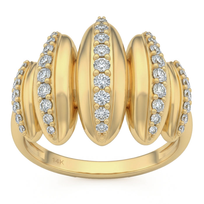 SPECIAL! .50ct G SI 14kt Yellow Gold Modern Diamond Band Ring Size 6.5