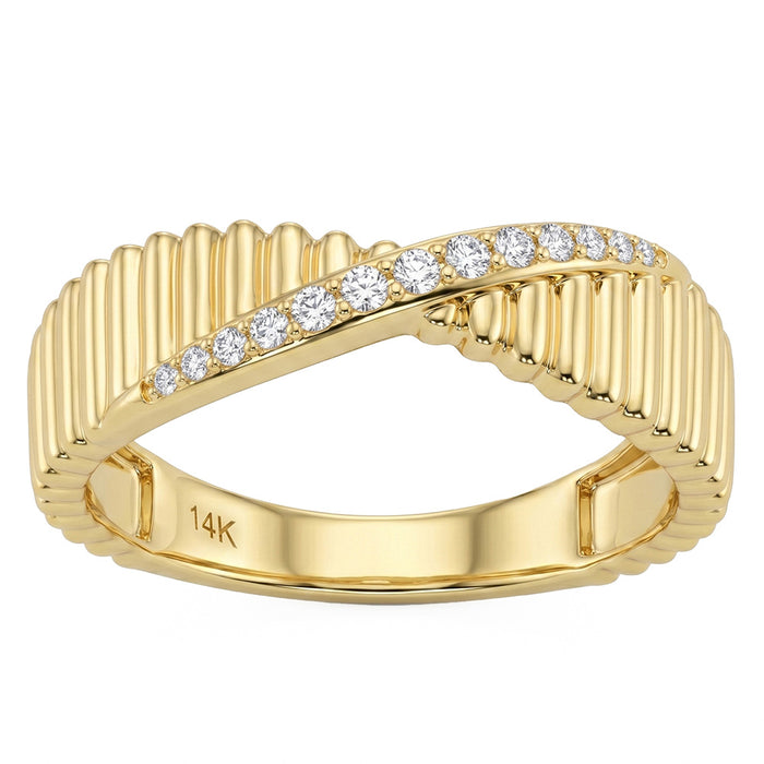 SPECIAL! .10ct G SI 14kt Yellow Gold Diamond Modern Band Ring Size 6.5