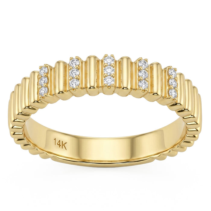 SPECIAL! .10ct G SI 14kt Yellow Gold Diamond Modern Band Ring Size 6.5