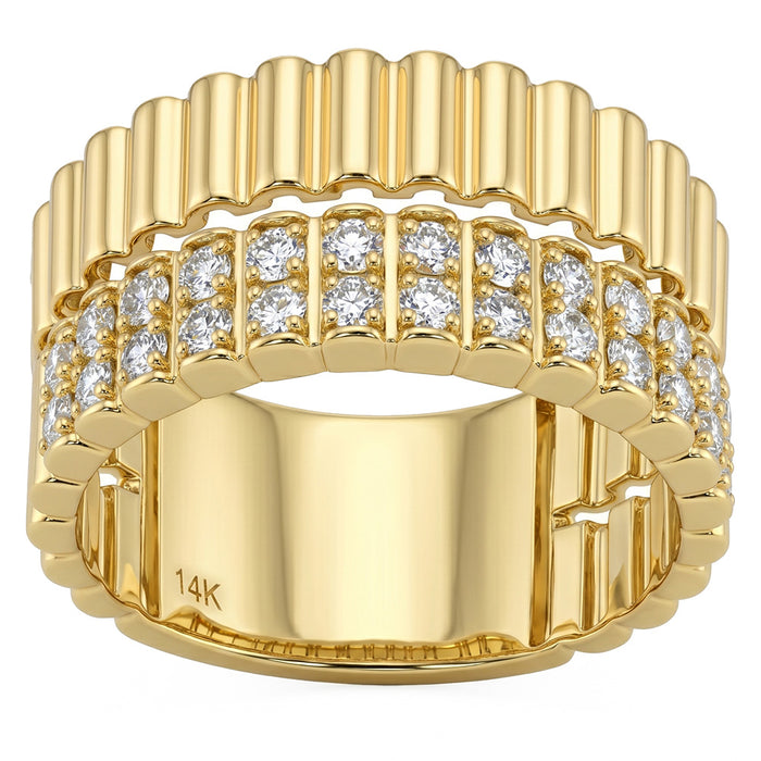 SPECIAL! .55ct G SI 14kt Yellow Gold Diamond Modern Band Ring Size 6.5