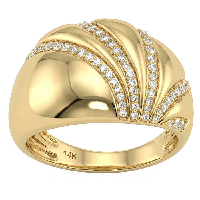 SPECIAL! .32ct G SI 14kt Yellow Gold Diamond Modern Band Ring Size 6.5