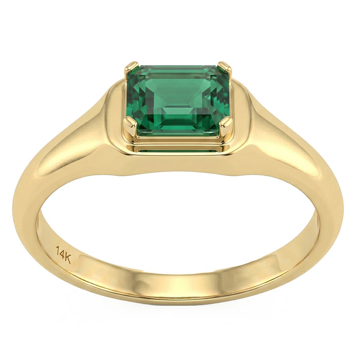 SPECIAL! .62ct G SI 14kt Yellow Gold Modern Bezel Emerald Gemstone Ring Size 6.5