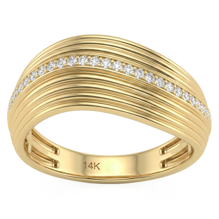 SPECIAL! .10ct G SI 14kt Yellow Gold Diamond Modern Band Ring Size 6.5