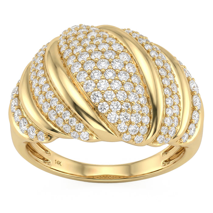 SPECIAL! .99ct G SI 14kt Yellow Gold Diamond Modern Band Ring Size 6.5