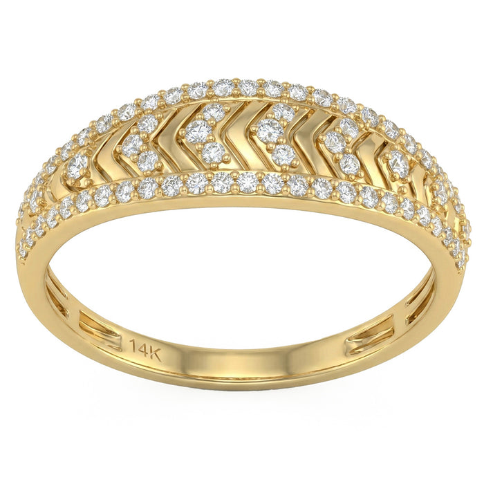 SPECIAL! .28ct G SI 14kt Yellow Gold Diamond Modern Band Ring Size 6.5