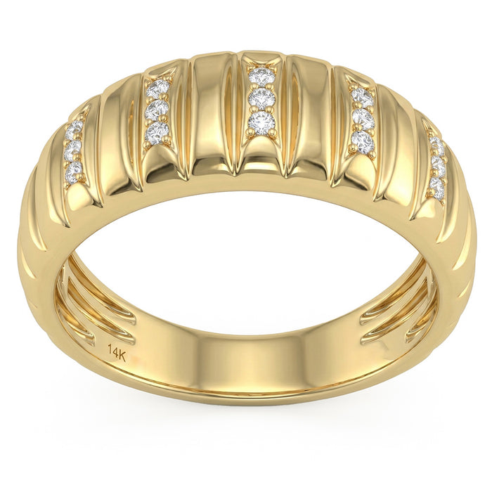 SPECIAL! .07ct G SI 14kt Yellow Gold Diamond Modern Band Ring Size 6.5