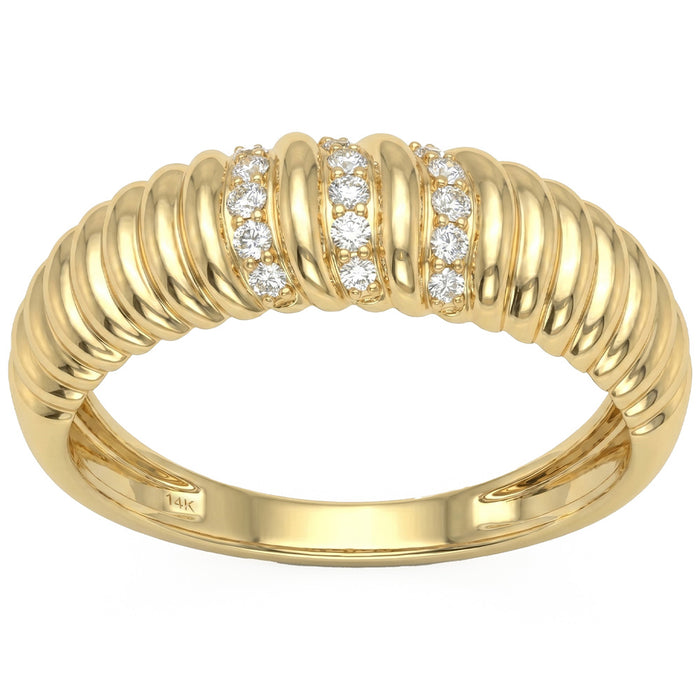 SPECIAL! .11ct G SI 14kt Yellow Gold Diamond Modern Band Ring Size 6.5