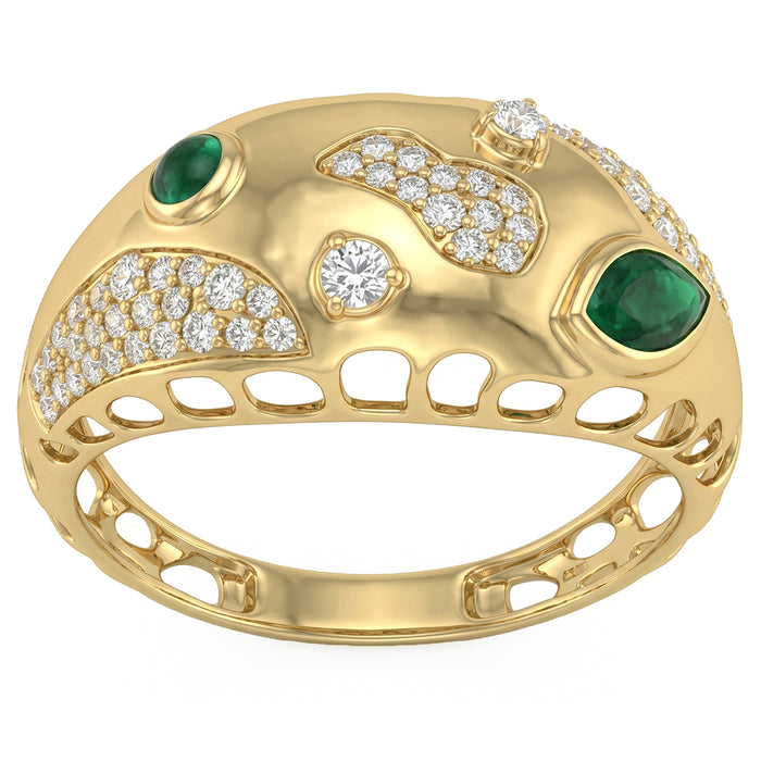 SPECIAL! .51ct G SI 14kt Yellow Gold Modern Emerald & Gemstone Ring Size 6.5